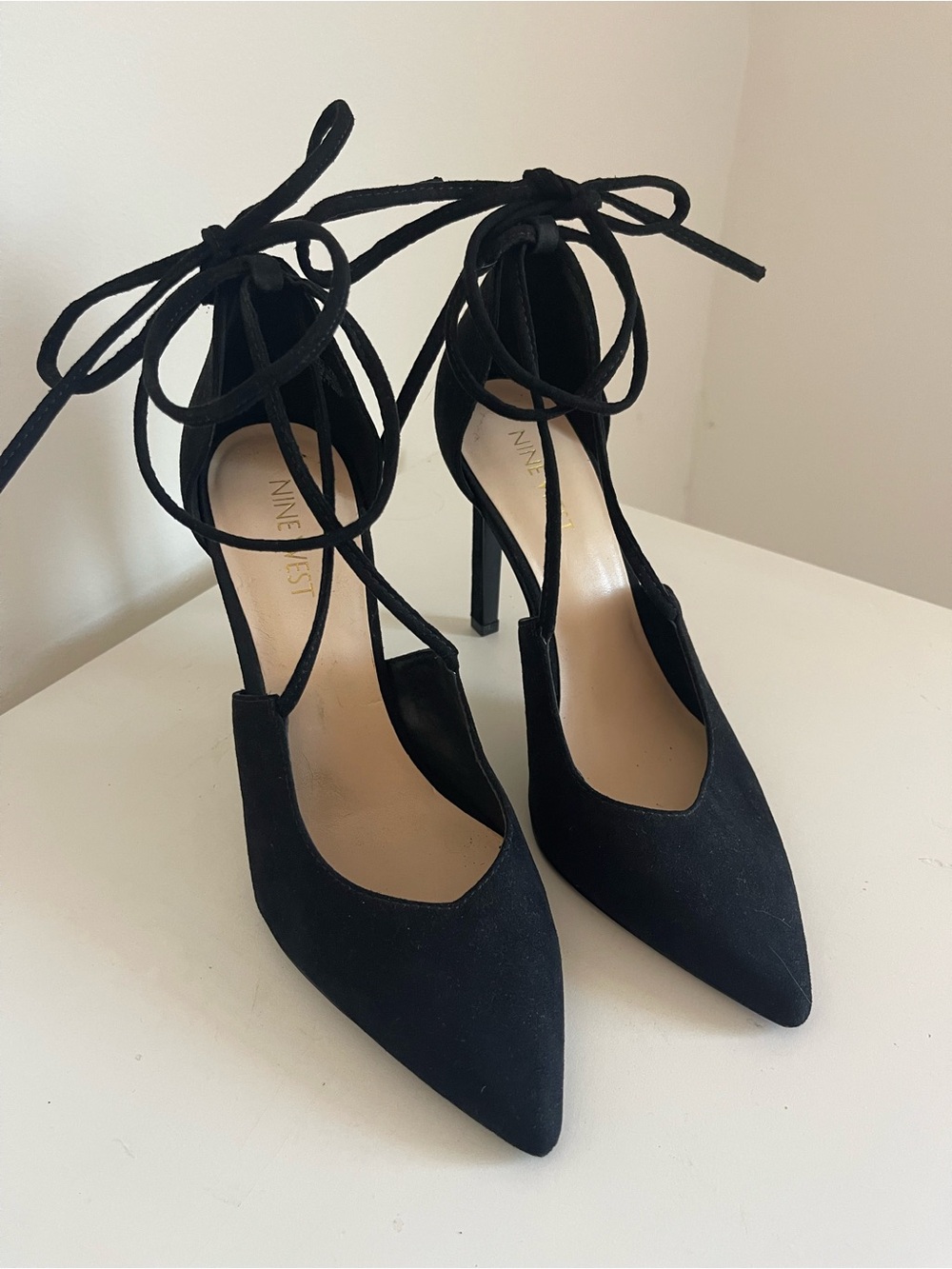Nine West Elegant Black Suede 4” Stiletto Heels